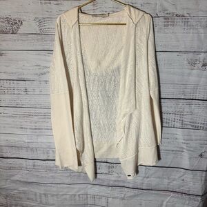 Prana Cream Women's waterfall Hooded Cardigan